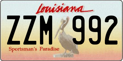 LA license plate ZZM992