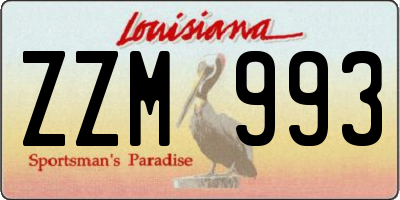 LA license plate ZZM993
