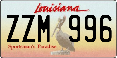 LA license plate ZZM996