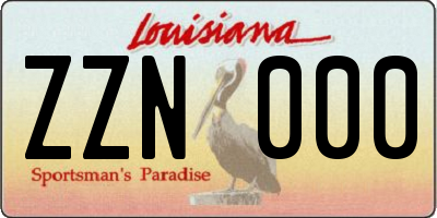 LA license plate ZZN000