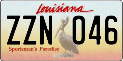 LA license plate ZZN046