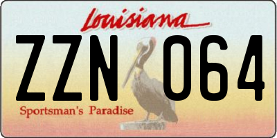 LA license plate ZZN064