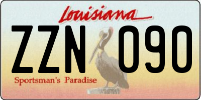 LA license plate ZZN090