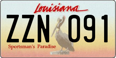 LA license plate ZZN091