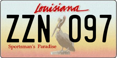 LA license plate ZZN097