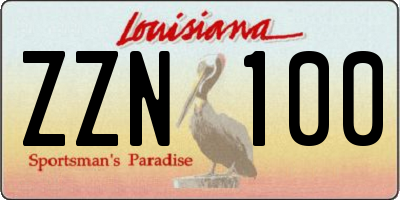 LA license plate ZZN100