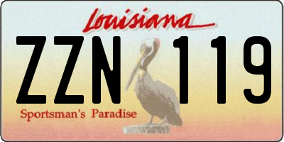 LA license plate ZZN119