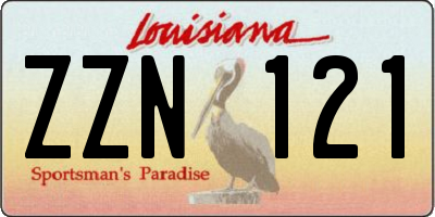 LA license plate ZZN121