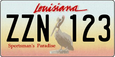 LA license plate ZZN123