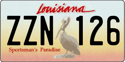 LA license plate ZZN126