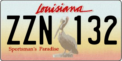 LA license plate ZZN132