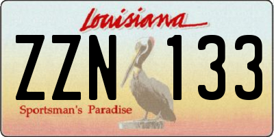 LA license plate ZZN133