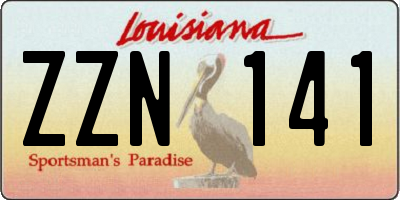 LA license plate ZZN141