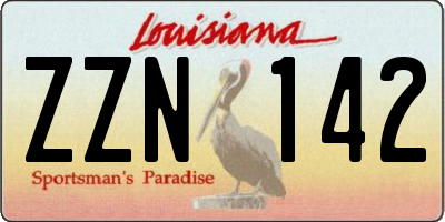 LA license plate ZZN142