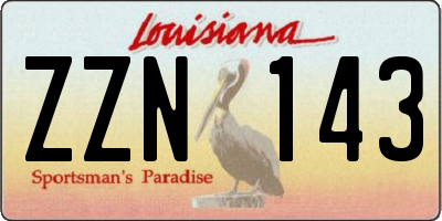 LA license plate ZZN143