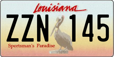 LA license plate ZZN145