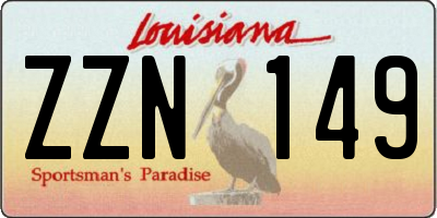 LA license plate ZZN149