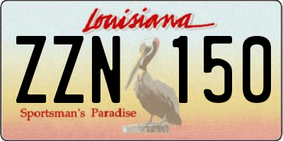 LA license plate ZZN150