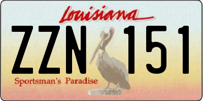 LA license plate ZZN151