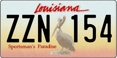 LA license plate ZZN154