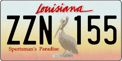 LA license plate ZZN155