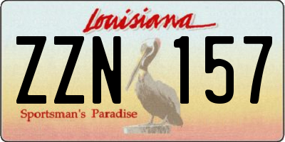 LA license plate ZZN157