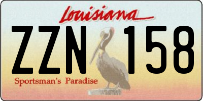 LA license plate ZZN158