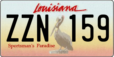 LA license plate ZZN159