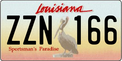LA license plate ZZN166