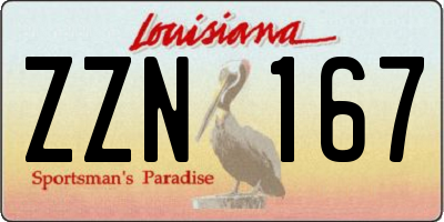 LA license plate ZZN167