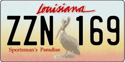 LA license plate ZZN169