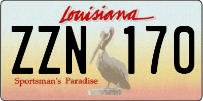 LA license plate ZZN170
