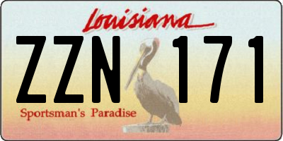 LA license plate ZZN171