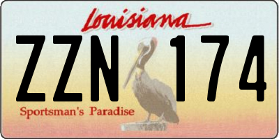 LA license plate ZZN174