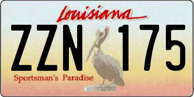 LA license plate ZZN175