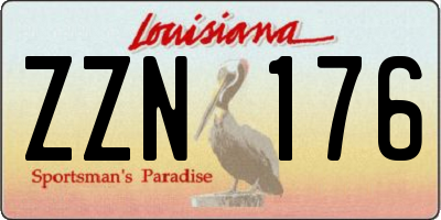 LA license plate ZZN176