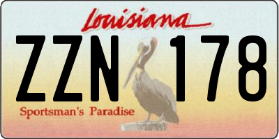 LA license plate ZZN178