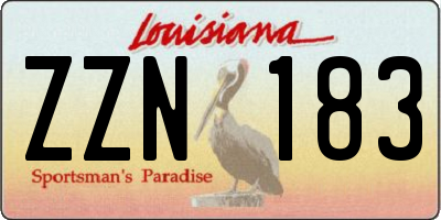 LA license plate ZZN183