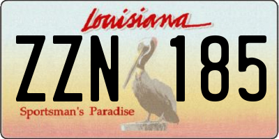 LA license plate ZZN185