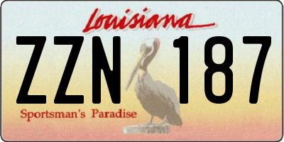 LA license plate ZZN187