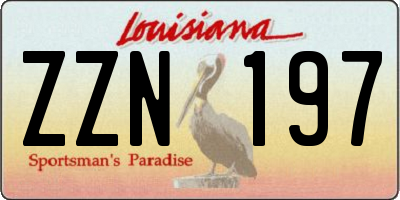 LA license plate ZZN197