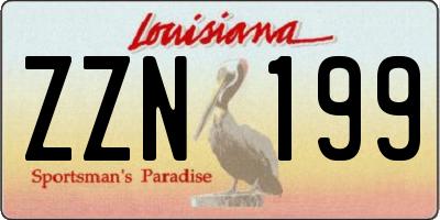 LA license plate ZZN199