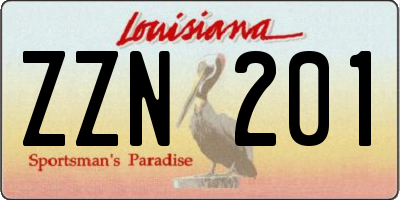 LA license plate ZZN201