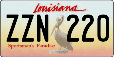LA license plate ZZN220
