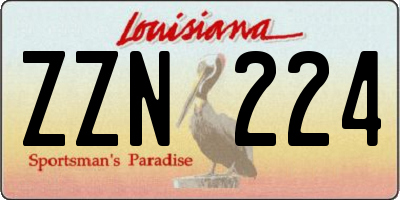 LA license plate ZZN224