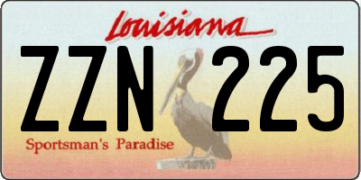 LA license plate ZZN225