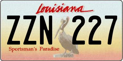 LA license plate ZZN227
