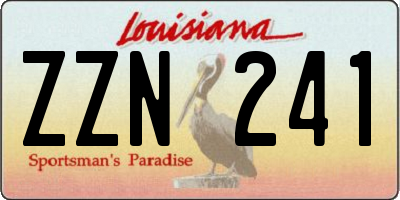 LA license plate ZZN241