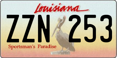 LA license plate ZZN253