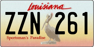 LA license plate ZZN261